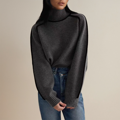 Claire - Modern Contrast Trim Turtleneck