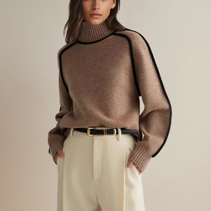 Claire - Modern Contrast Trim Turtleneck