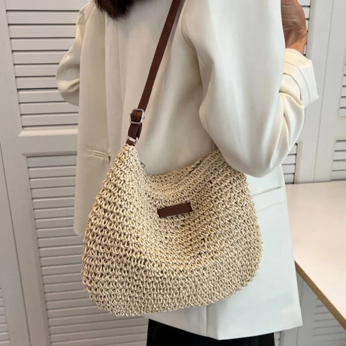 Straw shoulder bag