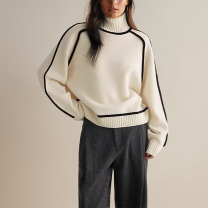 Claire - Modern Contrast Trim Turtleneck