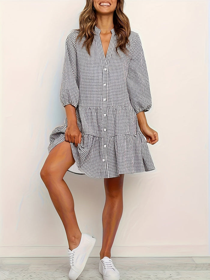 Mirette – Gingham Tiered Dress