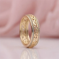 ELIZA™ - Bright Hollow Gold Ring