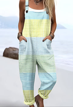 Pastel Check Dungarees