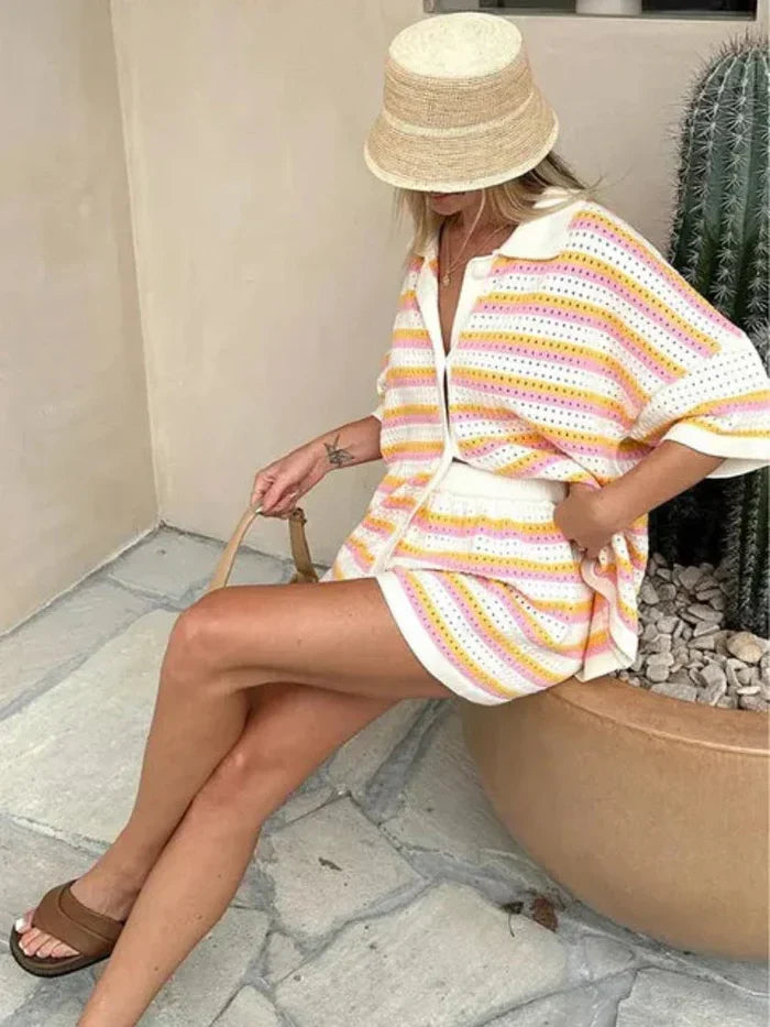 Sunny – Striped Knit Co-Ord Set