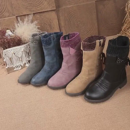 MIRELLA | Cosy Lace-Up Mid-Calf Boots